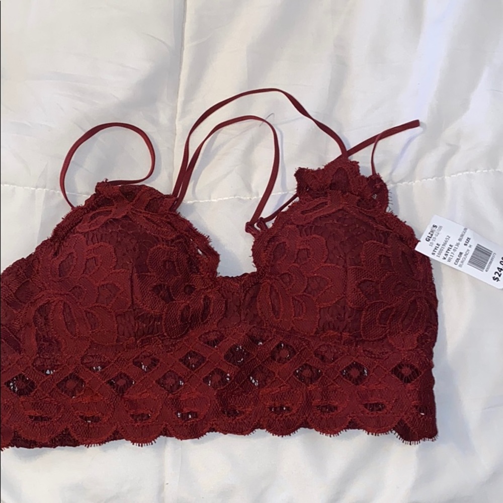 maroon bralette